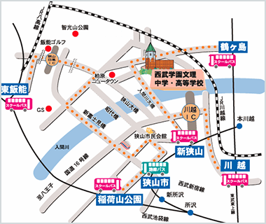 バス路線図・道路地図（クリックで拡大図を表示）